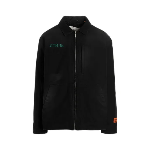 Heron Preston Logo Embroidered Zipped Denim Jacket