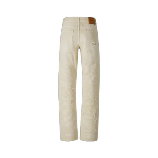 Heron Preston Straight-Leg Logo Patch Distressed Jeans