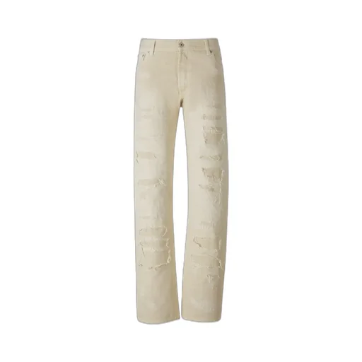 Heron Preston Straight-Leg Logo Patch Distressed Jeans
