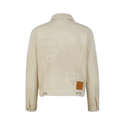Heron Preston Logo Patch Distressed Denim Jacket