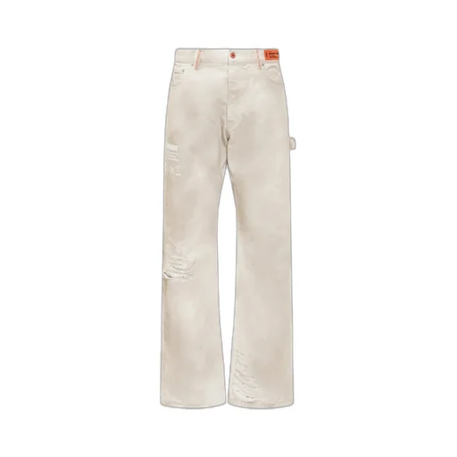 Heron Preston Logo Printed Distressed Jeans