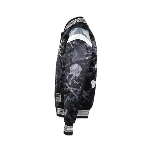 Jk16965-Clbblck/Mstrmndxmn Print Satin Jkt / Blk