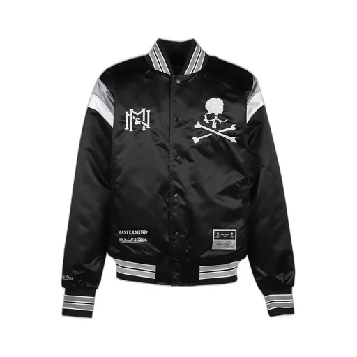 Jk16964-Clbblck/Mastermindxm&N Satin Jacket / Blk