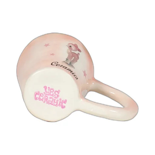 Vintage Pink Deer Ugly Mug / Pink Ceramic
