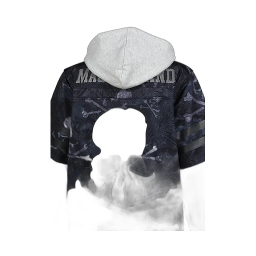 Jy16967-Clbblck/Mstrmndxmn Prnt Hooded Jersy / Blk