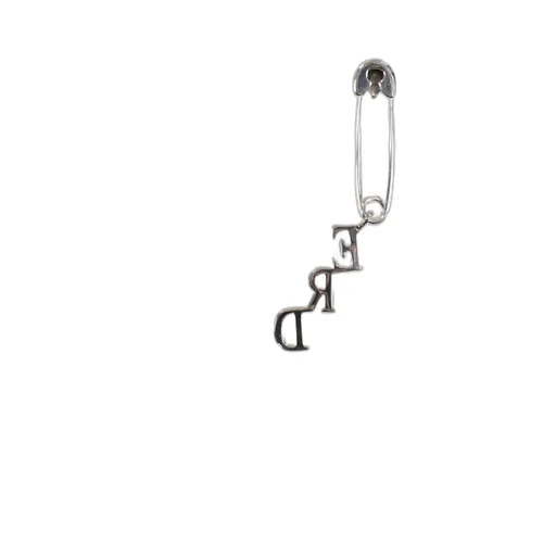 Erd Charm Safety Pin Earring / Sil