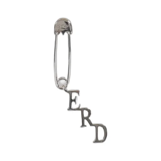 Erd Charm Safety Pin Earring / Sil