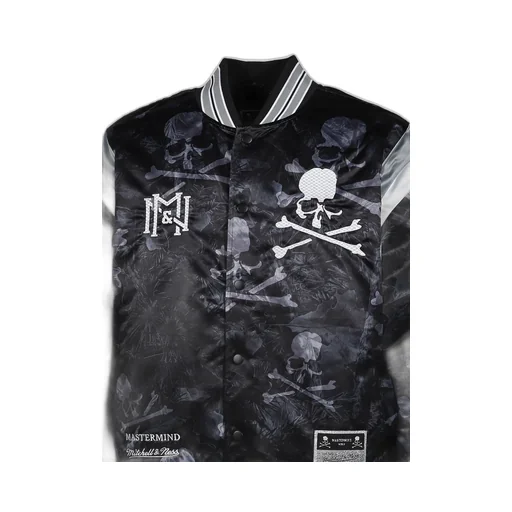 Jk16965-Clbblck/Mstrmndxmn Print Satin Jkt / Blk