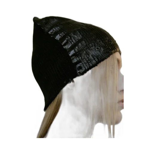Excavated Beanie Hat / Oil Blk