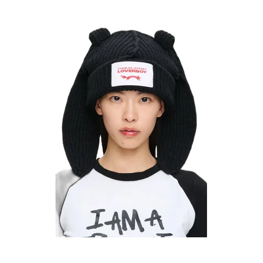 Chunky Rabbit Beanie / Black