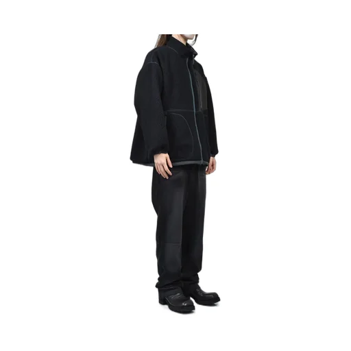 Fleece Liner Nylon Zip Up Jacket / Weather Mj Connection / Blk