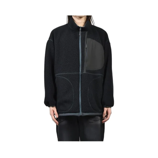 Fleece Liner Nylon Zip Up Jacket / Weather Mj Connection / Blk