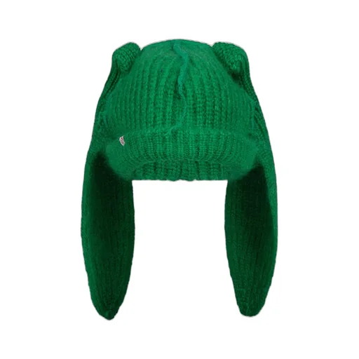 Mohair Chunky Rabbit Beanie / Grn