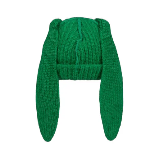 Mohair Chunky Rabbit Beanie / Grn