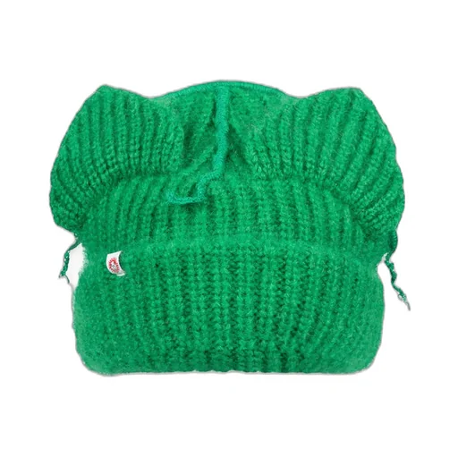 Mohair Chunky Ears Beanie / Grn