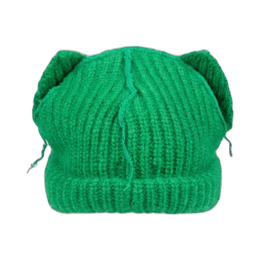 Mohair Chunky Ears Beanie / Grn