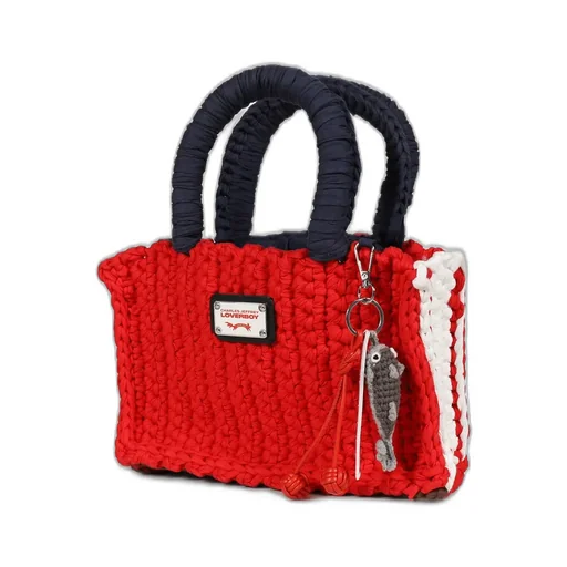 Bucket Bag With Fish Charm/Red