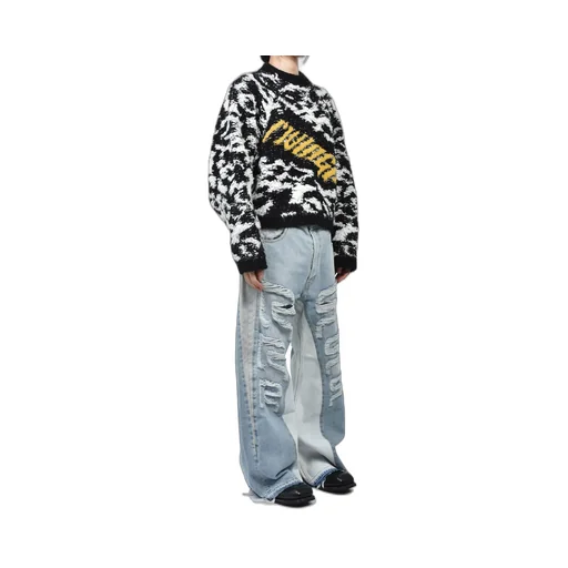 Giant Leopard Pull Over / Blk / Wht