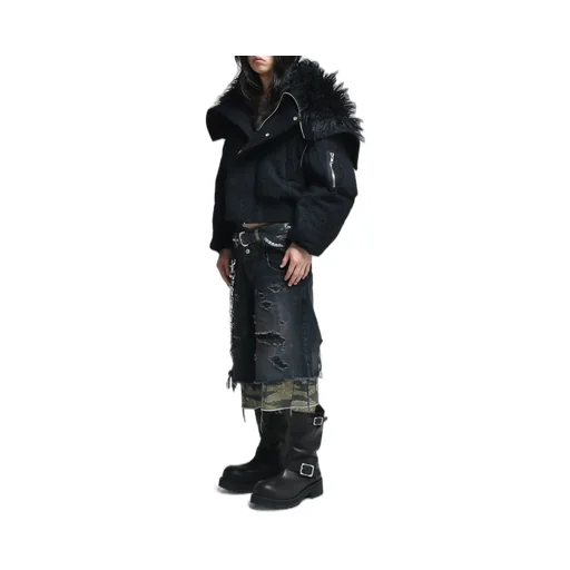 Layered Baggy Shorts / Blk Camo