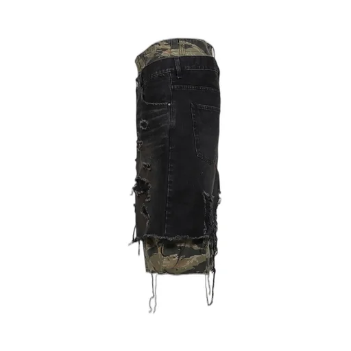 Layered Baggy Shorts / Blk Camo