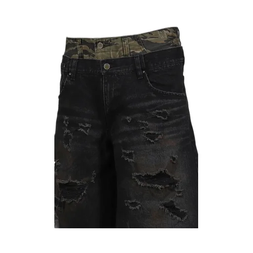 Layered Baggy Shorts / Blk Camo
