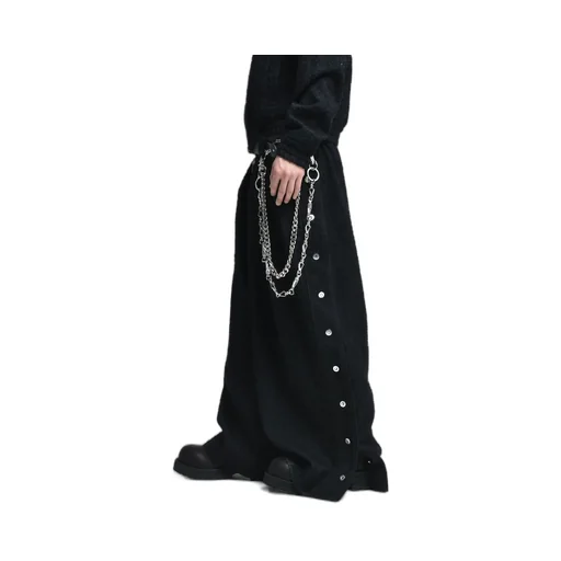 Flyinghair Side Snap Trouser / Core Blk