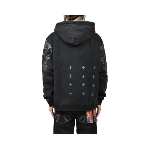 Graphic Zip Hoodie / Black