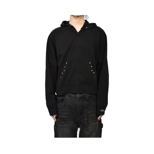 Cappy Stud Hoodie Zip-Up / Blk