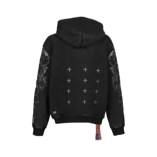 Graphic Zip Hoodie / Black