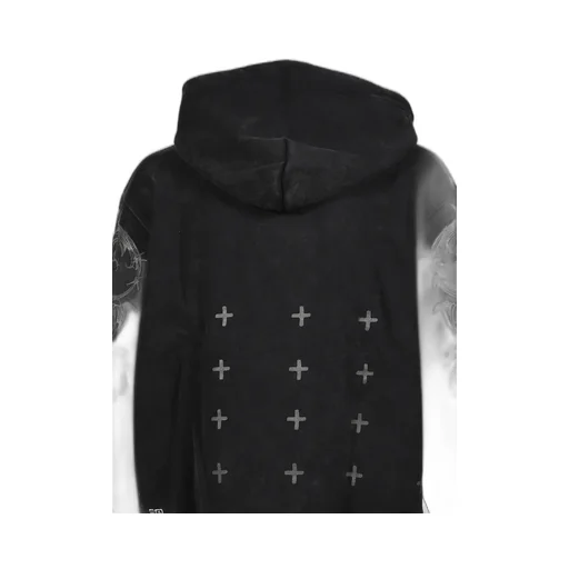 Graphic Zip Hoodie / Black