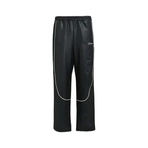 Script Logo Piping Coating Track Pants / Blk