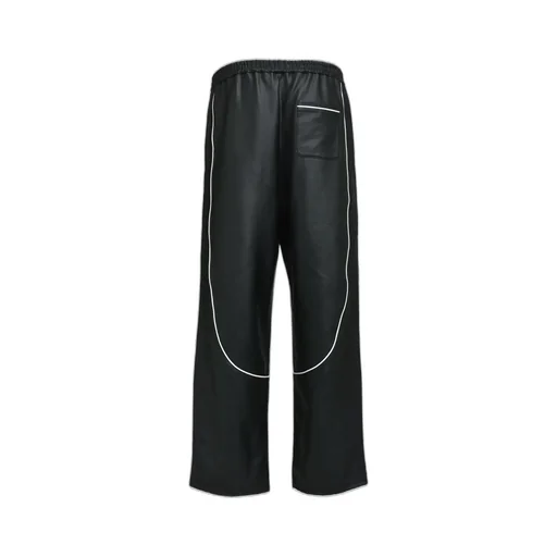 Script Logo Piping Coating Track Pants / Blk