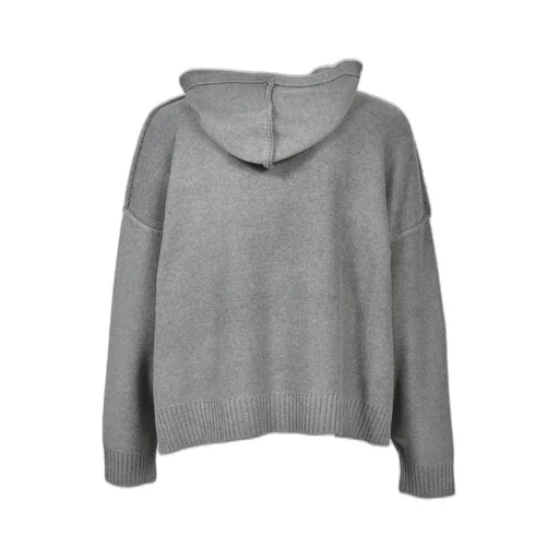 “I Love Music” Pullover Knit Hoodie / Gry