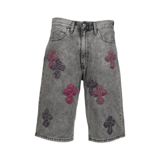 3D Cross Denim Shorts / Indigo