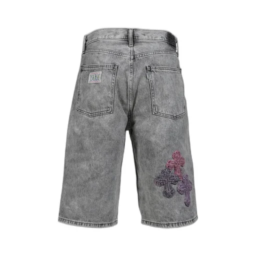 3D Cross Denim Shorts / Indigo