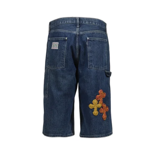 3D Cross Denim Shorts / Indigo