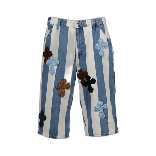 3D Cross Denim Shorts / Indigo