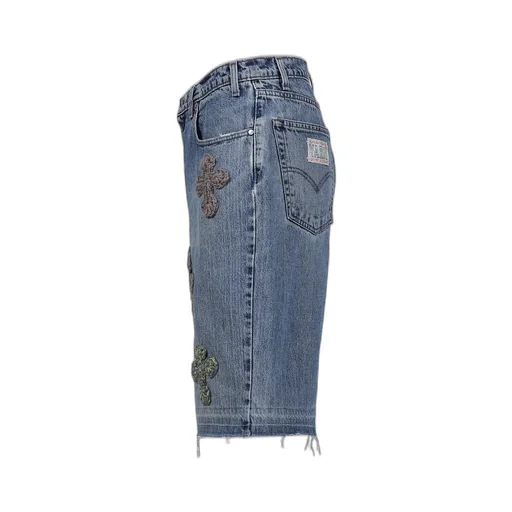 3D Cross Denim Shorts / Indigo