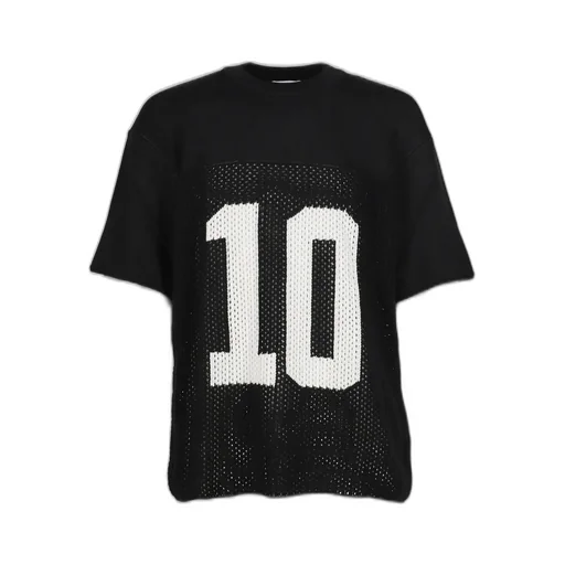 Layered Knit Mesh Jersey / Blk/Wht