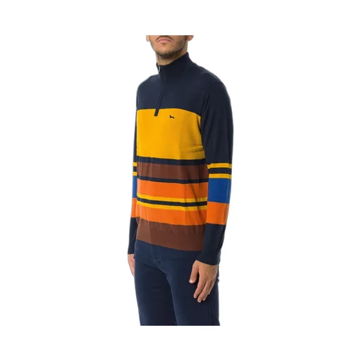 Harmont & Blaine Striped Half-Zip Pullover