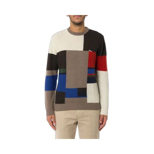 Harmont & Blaine Color Block Crew Neck Pullover