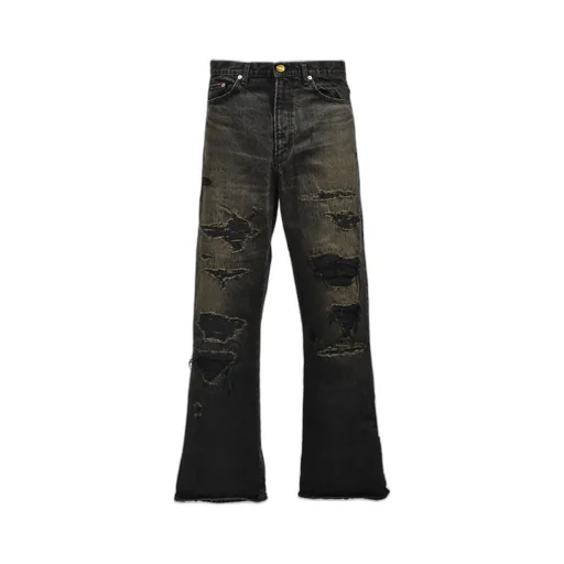 Boro Bootcut Wide Jeans / Black