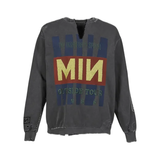 Bootleg Diy Crew Sweat With Repaired / Aged Blk