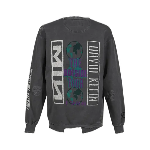 Bootleg Diy Crew Sweat With Repaired / Aged Blk