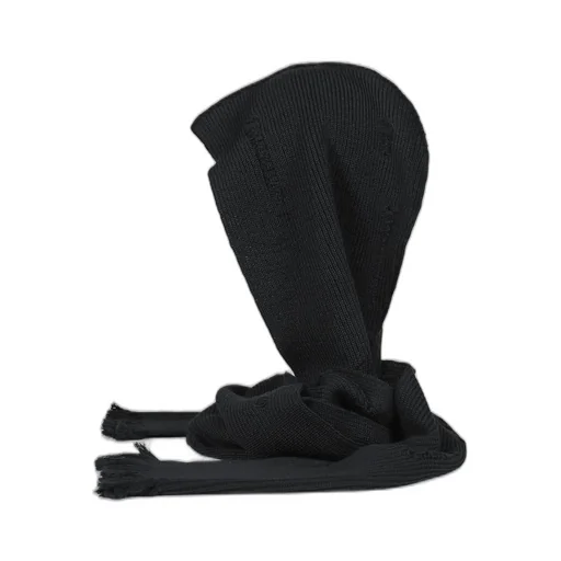 Hooded Long Muffler With Damaged / Blk