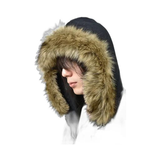 Detachable Fur Hoodied Work Jacket / Blk