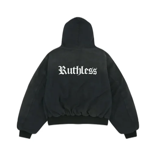 Detachable Fur Hoodied Work Jacket / Blk
