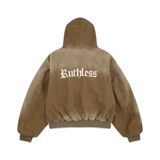 Detachable Fur Hoodied Work Jacket / Bei