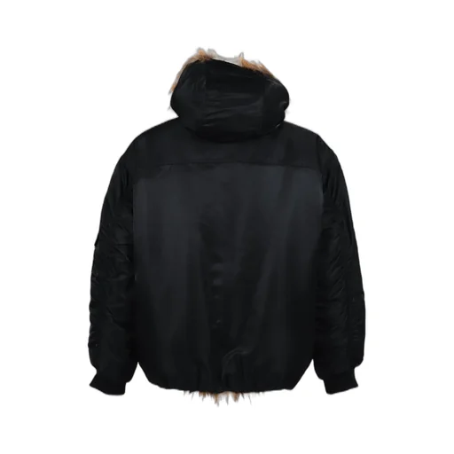 Fake Fur Reversible Hoodie Jacket / Blk
