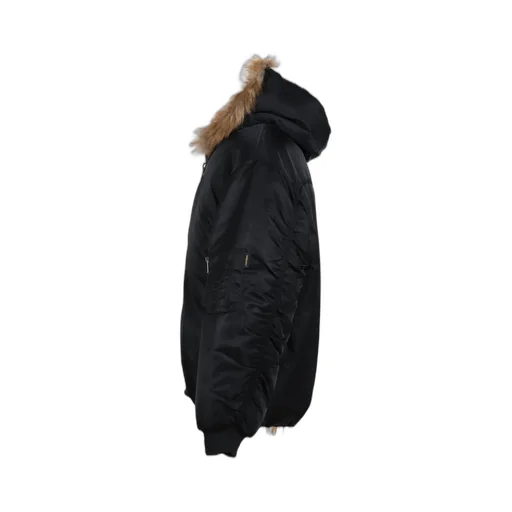 Fake Fur Reversible Hoodie Jacket / Blk